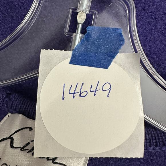 Linea by Louis Dell Olio Women Cardigan Size M Wool Purple Embroidered Folk FLAW - Picture 8 of 8